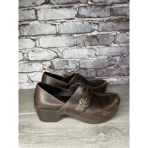 Dansko Tamara Chocolate Leather Strap Clogs Shoes Women Sz 40EU/9M US 4800457800 - Picture 14 of 16
